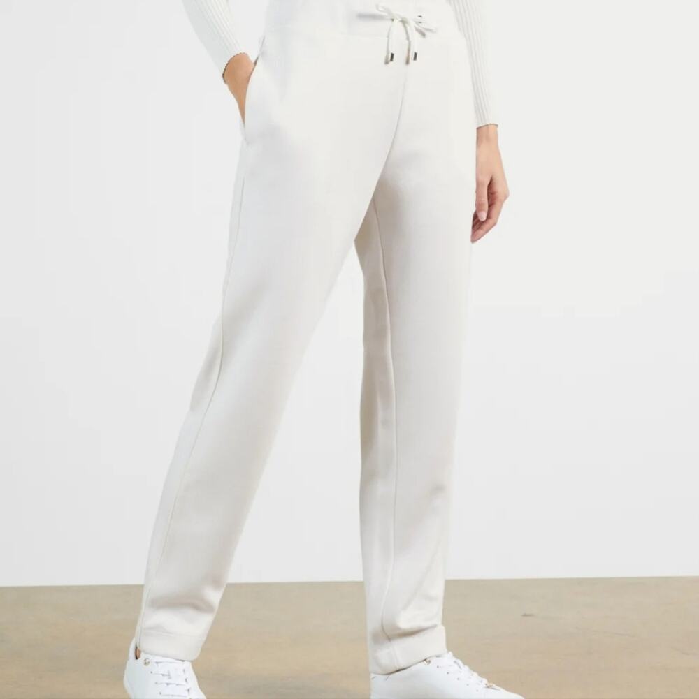 NWT Ted Baker Vveria Sustainable White Drawstring Jogger Pants Relaxed Fit 10/12
